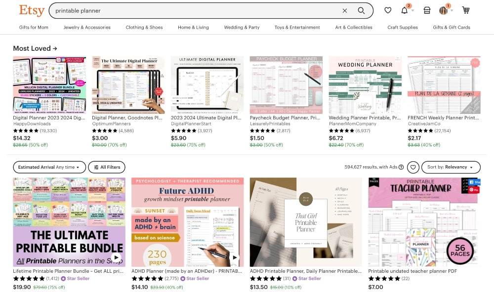 Printable planners for sale on Etsy min Printable planners for sale on Etsy