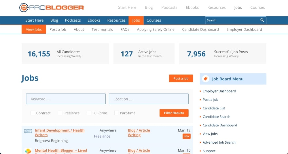 ProBlogger job board min ProBlogger job board