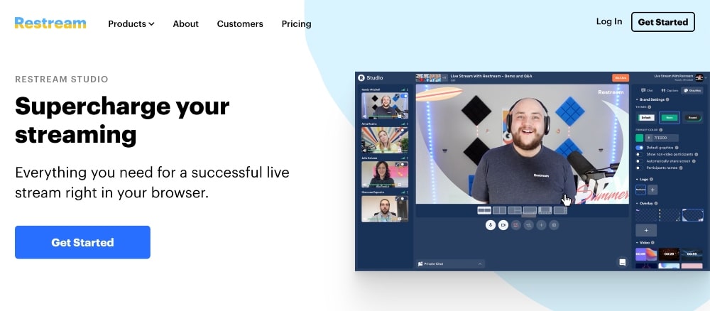 Restream website min Restream website