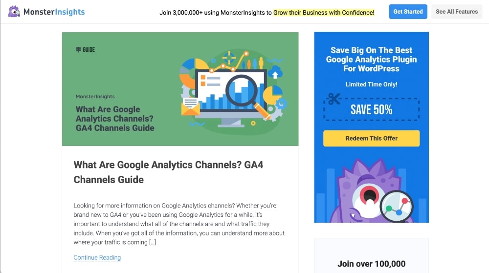 screenshot of the MonsterInsights blog min screenshot of the MonsterInsights blog