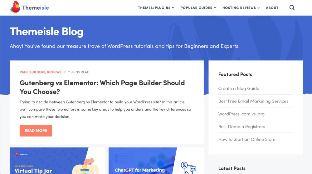 screenshot of the Themeisle blog min screenshot of the Themeisle blog