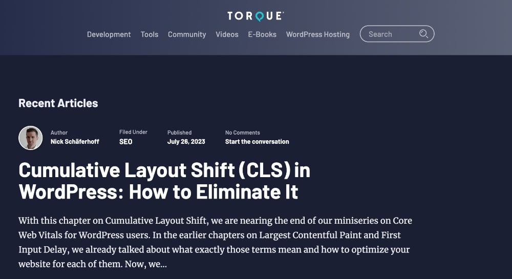 screenshot of the Torque blog min screenshot of the Torque blog