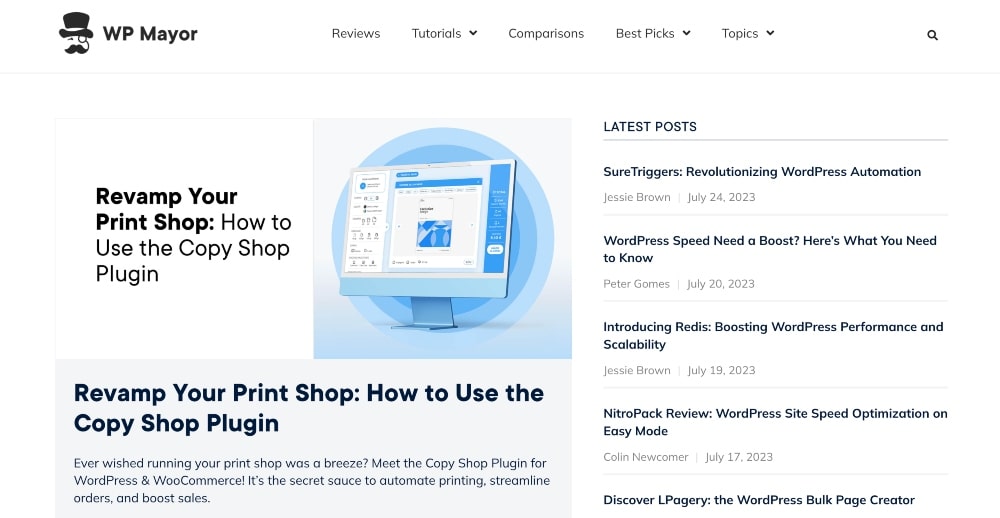 screenshot of the WP Mayor blog min 1 screenshot of the WP Mayor blog