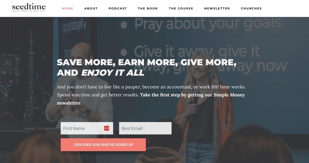 Seedtime website min screenshot of Seedtime website