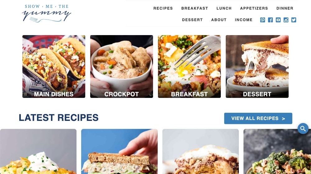 Show Me the Yummy website min screenshot of Show Me the Yummy website