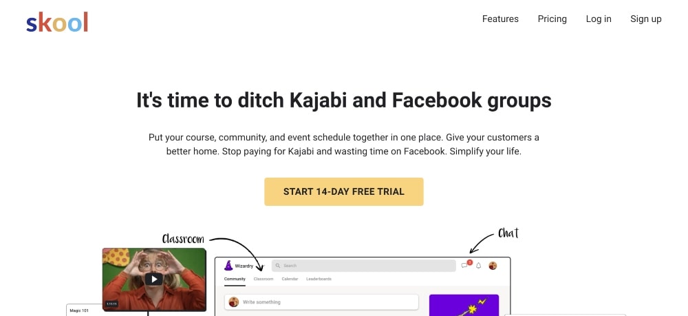 Skool website min Skool website