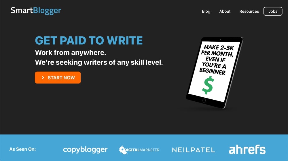 SmartBlogger website min screenshot of the SmartBlogger website