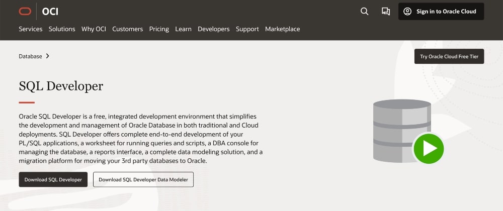 SQL Developer website min SQL Developer website