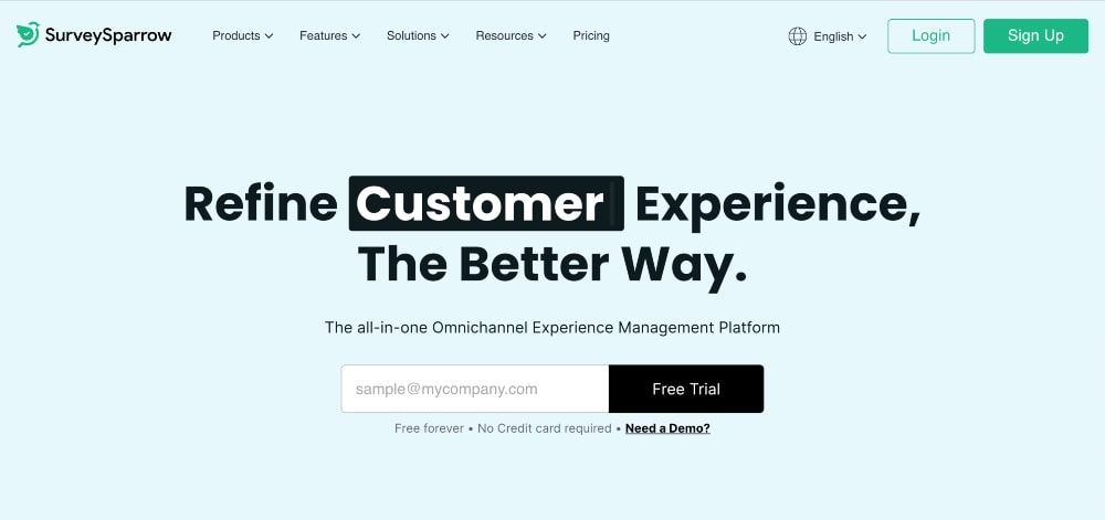 SurveySparrow website min SurveySparrow website