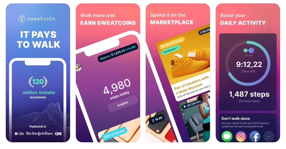 Sweatcoin app store screenshot min Sweatcoin app store screenshot