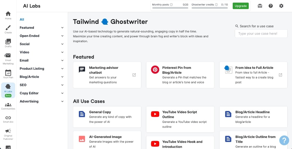 Tailwind AI tools min screenshot of Tailwind AI tools