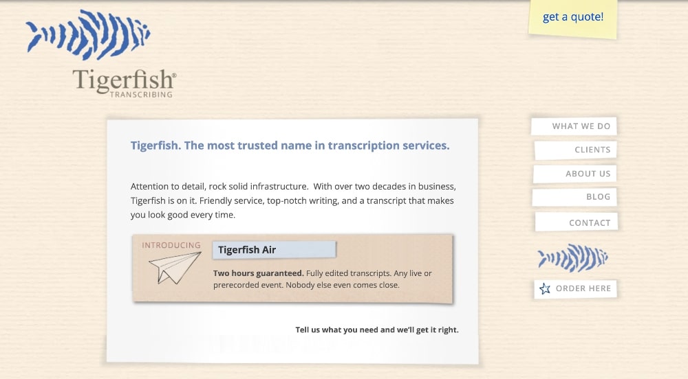 tigerfish transcription jobs