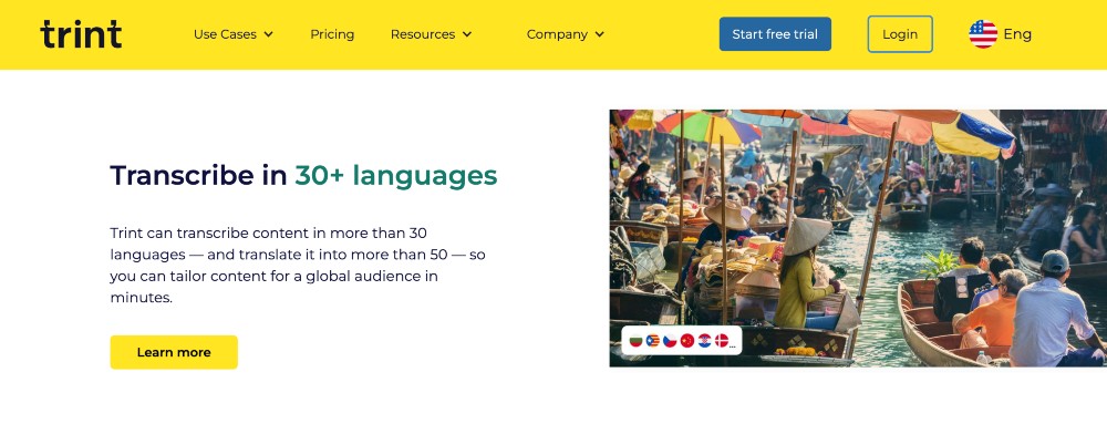 Trint multiple language support min Trint multi-language support feature