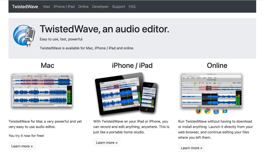 TwistedWave website min TwistedWave website