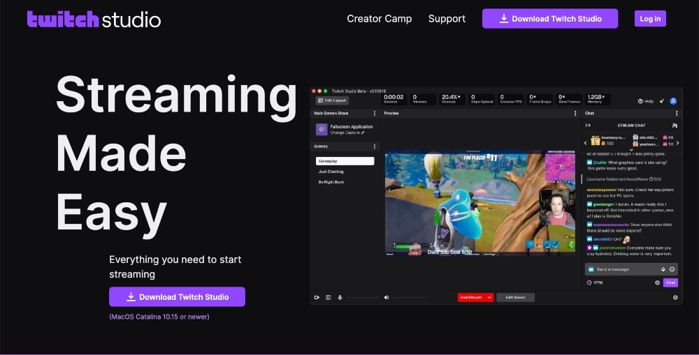 Twitch Studio website min Twitch Studio website
