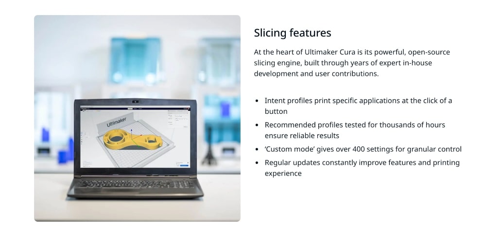 Ultimaker Cura slicer software features min Ultimaker Cura slicer software features