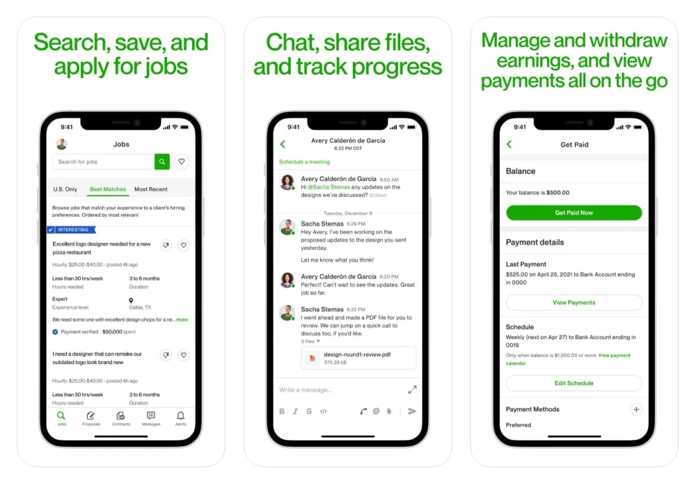 Upwork app store screenshot min Upwork app store screenshot