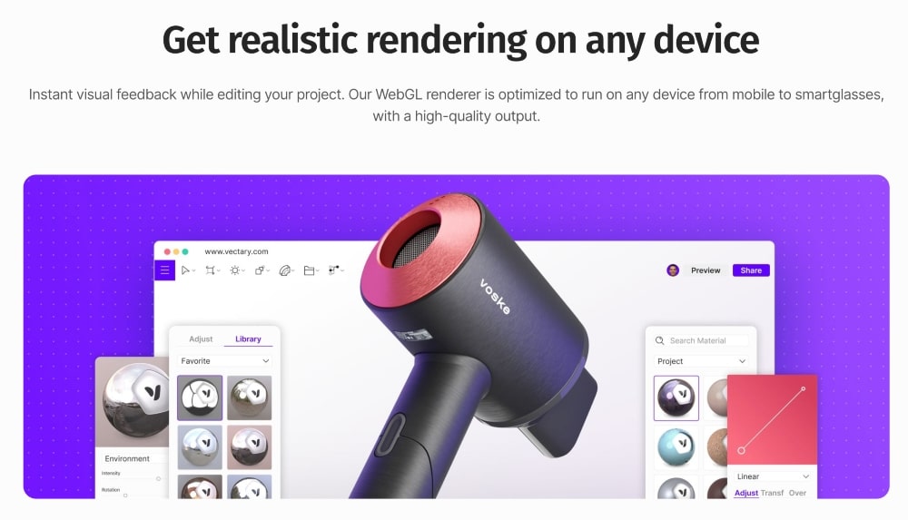 Vectary features min Vectary features