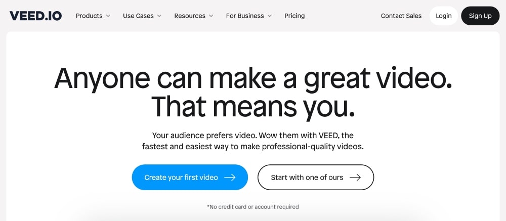 Veed.io website min Veed.io website