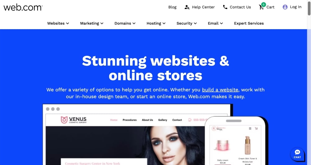 Web.com website screenshot of Web.com website