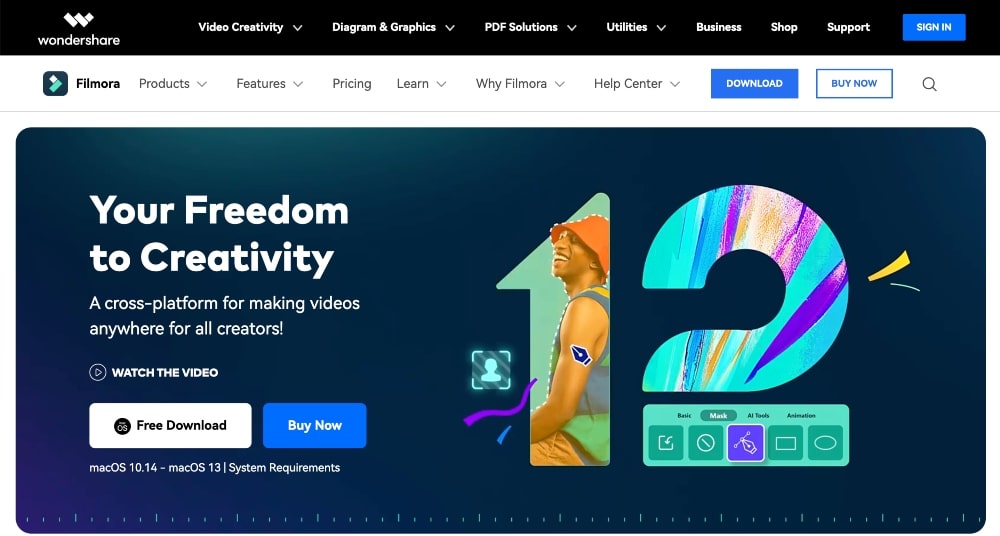Wondershare Filmora website min Wondershare Filmora website