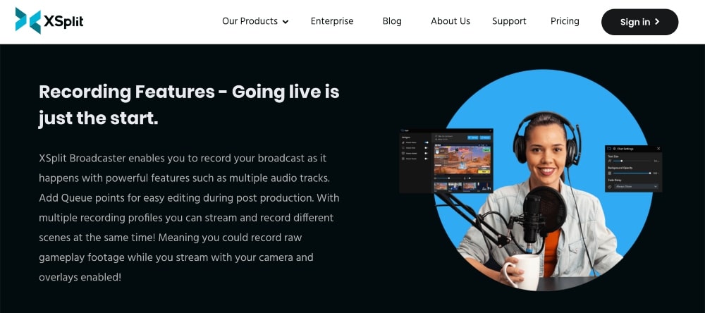 XSplit Broadcaster features min XSplit Broadcaster features