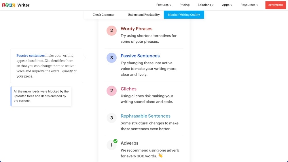 ZohoWriter features min ZohoWriter features