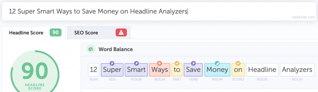 bad headline analyzer example min bad headline analyzer example in CoSchedule Headline Studio