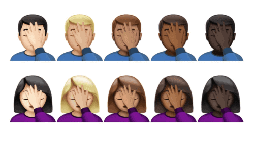 emojis face palm min emojis demonstrating mistakes why our first blog failed