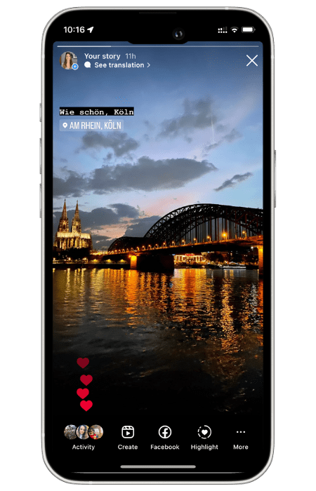Instagram story example 1 min Instagram story example showing on an iPhone