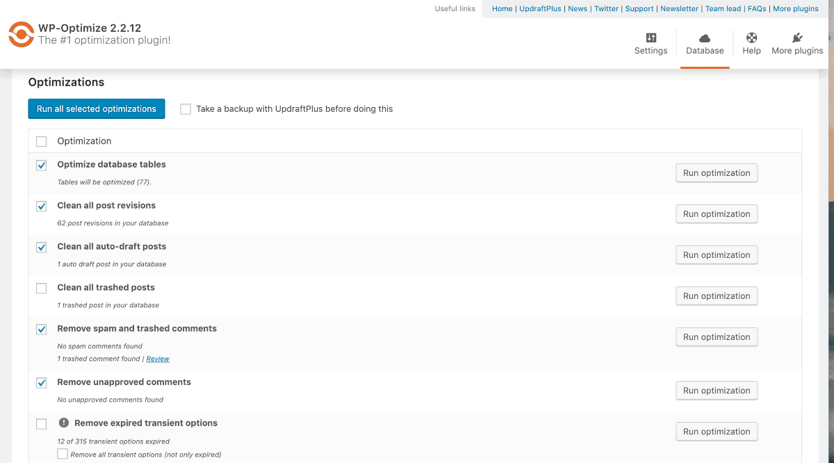 WP Optimize plugin min WP-Optimize plugin
